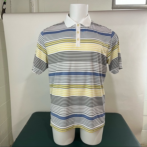 Nike Golf Dri Fit Poly Spandex Blend Striped Polo Shirt XL (453) - Picture 1 of 9